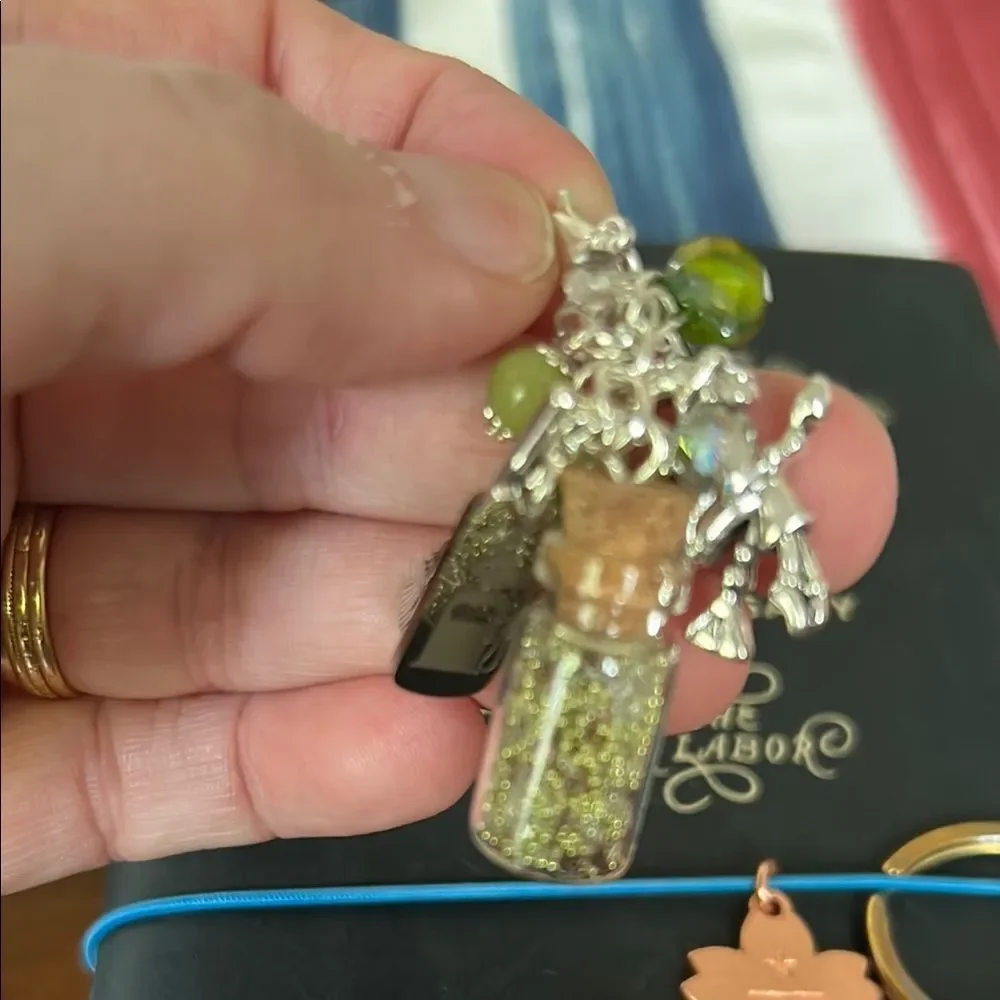 Two weeks on mars Silver and Green  Charm Accessory witch motive new